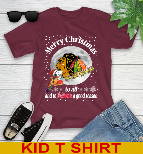 Chicago Blackhawks Merry Christmas To All And To Blackhawks A Good Season NHL Hockey Sports Youth T-Shirt 5