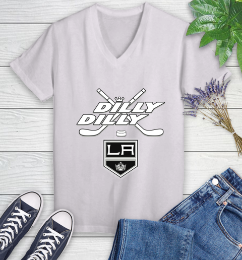NHL Los Angeles Kings Dilly Dilly Hockey Sports Women's V-Neck T-Shirt