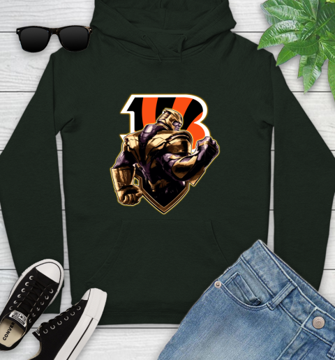NFL Thanos Avengers Endgame Football Sports Cincinnati Bengals Youth Hoodie 13