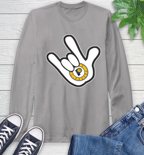 Indiana Pacers NBA Basketball Mickey Rock Hand Disney Long Sleeve T-Shirt 6