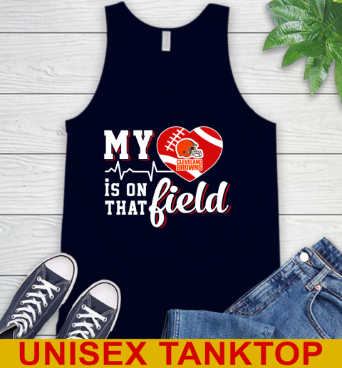 NFL My Heart Is On That Field Football Sports Cleveland Browns Tank Top 2
