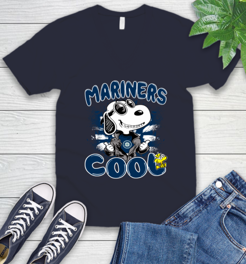MLB Baseball Seattle Mariners Cool Snoopy Shirt V-Neck T-Shirt 3 MLB Baseball Seattle Mariners Cool Snoopy Shirt V-Neck T-Shirt - Image 3
