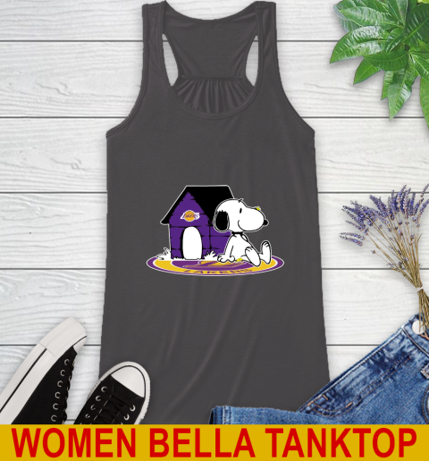 NBA Basketball Los Angeles Lakers Snoopy The Peanuts Movie Shirt Racerback Tank 12