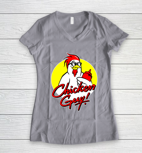 Chicken Guy Women's V-Neck T-Shirt 2