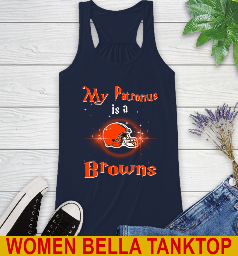 NFL Football Harry Potter My Patronus Is A Cleveland Browns Racerback Tank 9