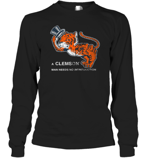 Tigertown Graphics Clemson Man Fleece Long Sleeve T-Shirt