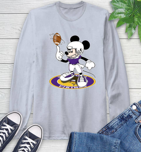 NFL Football Minnesota Vikings Cheerful Mickey Disney Shirt Long Sleeve T-Shirt 6