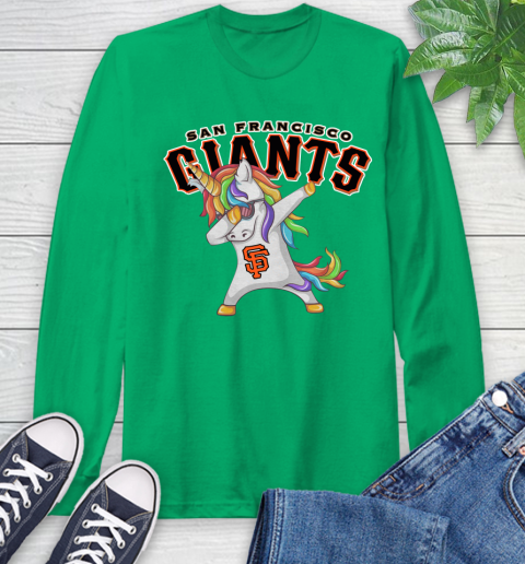San Francisco Giants MLB Baseball Funny Unicorn Dabbing Sports Long Sleeve T-Shirt 7