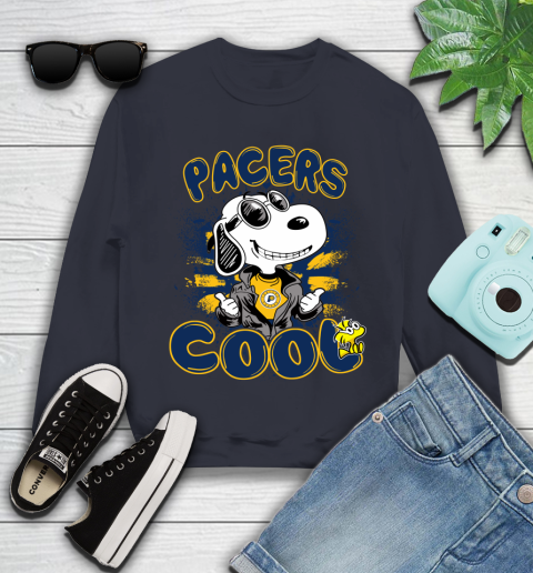 NBA Basketball Indiana Pacers Cool Snoopy Shirt Youth Sweatshirt - Image 3