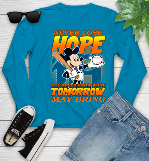 Detroit Tigers MLB Baseball Mickey Disney Never Lose Hope Youth Long Sleeve 8