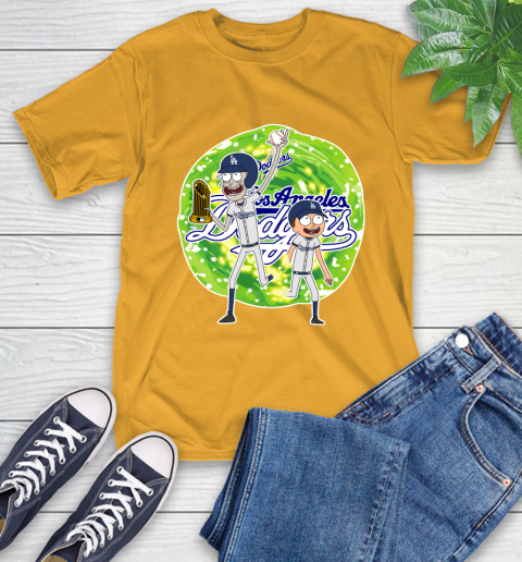 MLB Los Angeles Dodgers Rick And Morty Commissioner's Trophy Baseball Sports T-Shirt 3