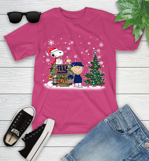 NFL New York Giants Snoopy Charlie Brown Christmas Football Super Bowl Sports Youth T-Shirt 11