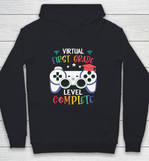 Back To School Shirt Virtual First Grade level complete Youth Hoodie