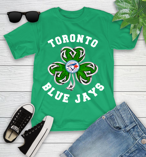 MLB Toronto Blue Jays Three Leaf Clover St Patrick's Day Baseball Sports Youth T-Shirt 8