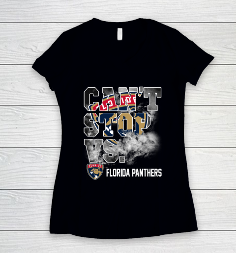 NHL Florida Panthers Hockey Can't Stop Vs Women's V-Neck T-Shirt
