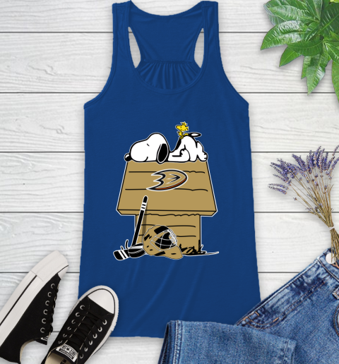 Anaheim Ducks NHL Hockey Snoopy Woodstock The Peanuts Movie Racerback Tank 9