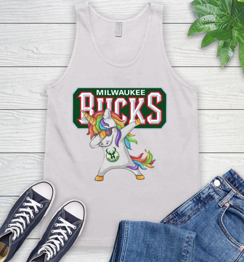 Milwaukee Bucks NBA Basketball Funny Unicorn Dabbing Sports Tank Top