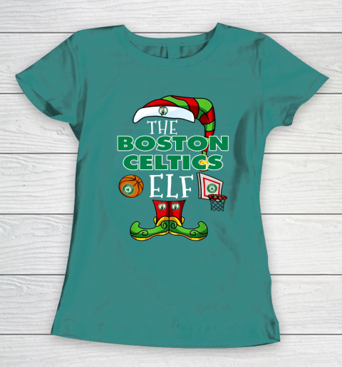 Boston Celtics Christmas ELF Funny NBA Women's T-Shirt 10