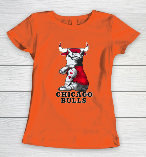 NBA Basketball My Cat Loves Chicago Bulls Women's T-Shirt - Image 4