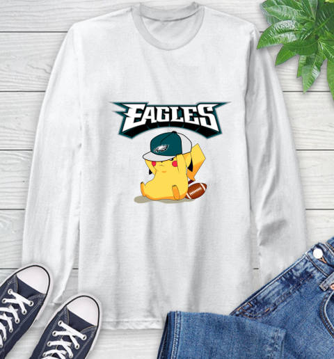 NFL Pikachu Football Sports Philadelphia Eagles Long Sleeve T-Shirt