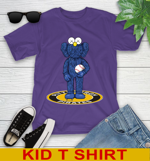 MLB Baseball Pittsburgh Pirates Kaws Bff Blue Figure Shirt Youth T-Shirt 4