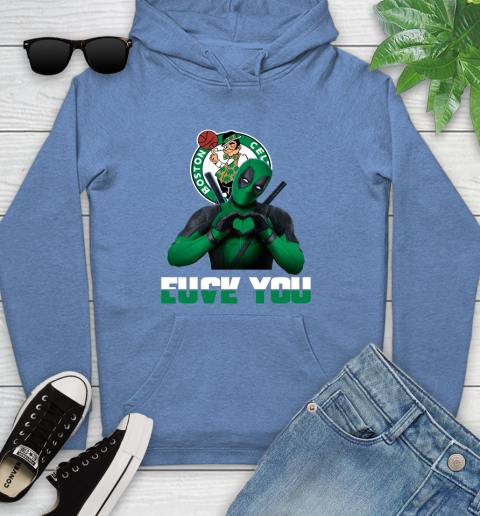 NBA Boston Celtics Deadpool Love You Fuck You Basketball Sports Youth Hoodie 13