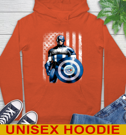 Toronto Blue Jays MLB Baseball Captain America Marvel Avengers American Flag Shirt Hoodie 4