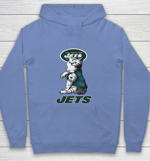 NFL Football My Cat Loves New York Jets Youth Hoodie 8