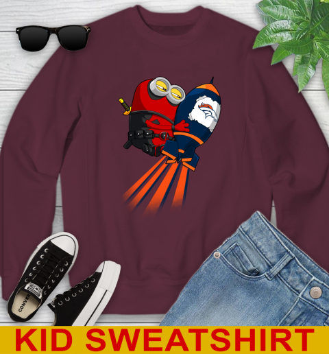 NFL Football Denver Broncos Deadpool Minion Marvel Shirt Youth Sweatshirt 4