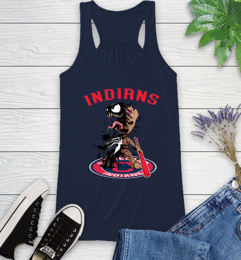 MLB Cleveland Indians Baseball Venom Groot Guardians Of The Galaxy Racerback Tank 12