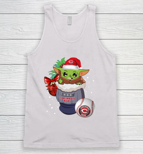 Cincinnati Reds Christmas Baby Yoda Star Wars Funny Happy MLB Tank Top 2