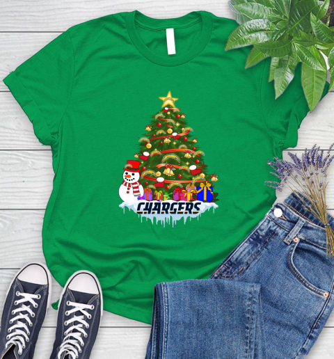 Los Angeles Chargers Merry Christmas NFL Football Sports Women's T-Shirt 6