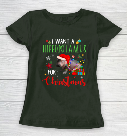 I Want A Hippopotamus For Christmas Hippo Fiona Women's T-Shirt 4