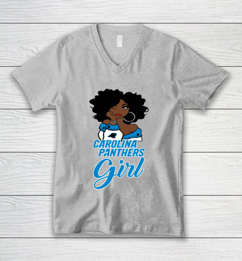 Carolina Panthers Girl NFL V-Neck T-Shirt 4