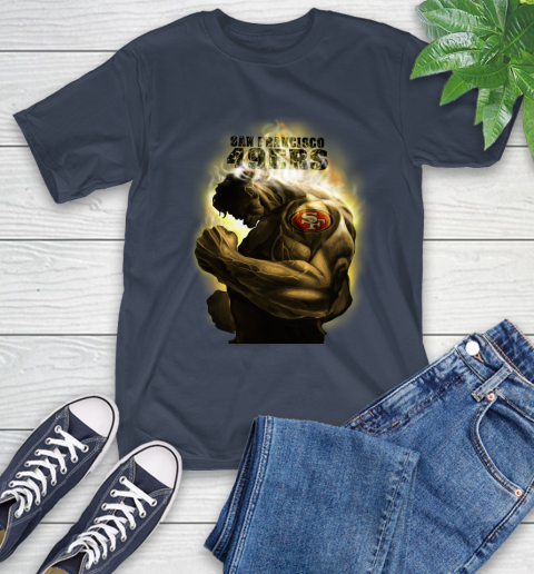 San Francisco 49ers NFL Football Hulk Marvel Avengers Sports T-Shirt 3