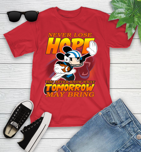 Carolina Panthers NFL Football Mickey Disney Never Lose Hope Youth T-Shirt 13
