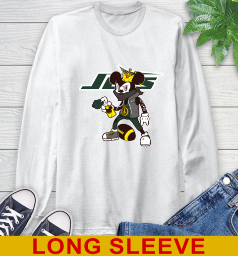New York Jets NFL Football Mickey Peace Sign Sports Long Sleeve T-Shirt