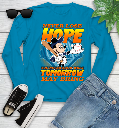 Tampa Bay Rays MLB Baseball Mickey Disney Never Lose Hope Youth Long Sleeve 8