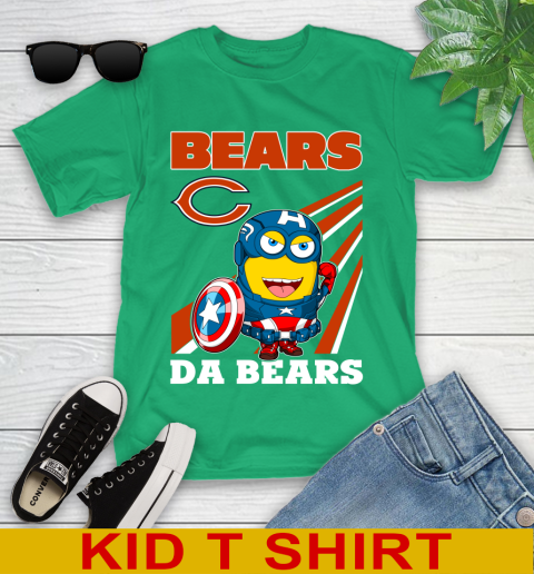 NFL Football Chicago Bears Captain America Marvel Avengers Minion Shirt Youth T-Shirt 7