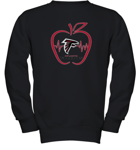 Apple Heartbeat Teacher Symbol Atlanta Falcons Youth Sweatshirt