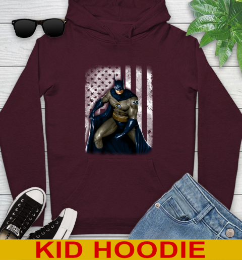 Los Angeles Rams NFL Football Batman DC American Flag Shirt Youth Hoodie 7