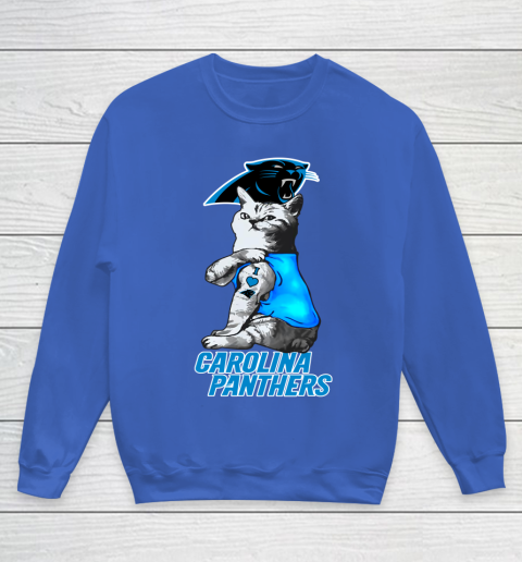 NFL Football My Cat Loves Carolina Panthers Youth Sweatshirt Tee For Sports