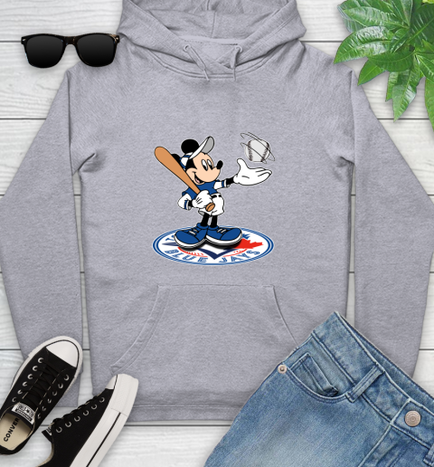MLB Baseball Toronto Blue Jays Cheerful Mickey Disney Shirt Youth Hoodie 6