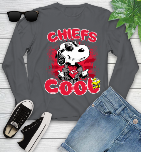 NFL Football Kansas City Chiefs Cool Snoopy Shirt Youth Long Sleeve 8