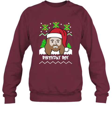 Jesus Birthday Boy Ugly Christmas Adult Crewneck Sweatshirt