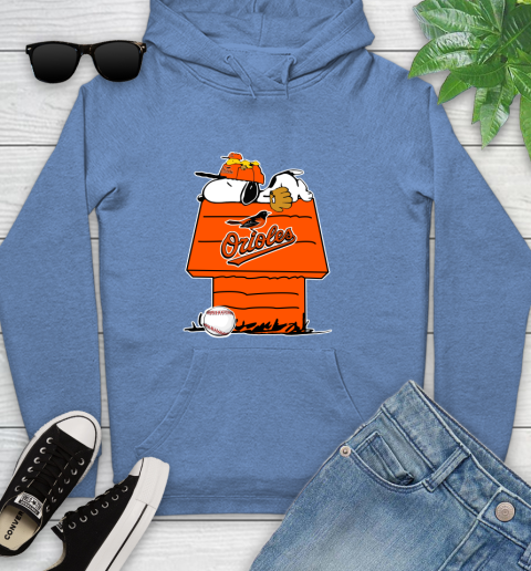 MLB Baltimore Orioles Snoopy Woodstock The Peanuts Movie Baseball T Shirt Youth Hoodie 12