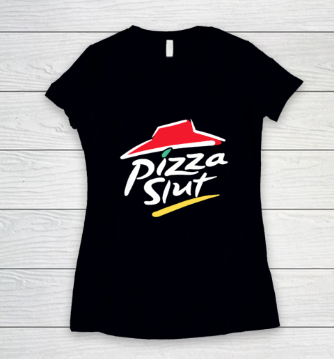 Cool Vintage Pizza Slut Women's V-Neck T-Shirt