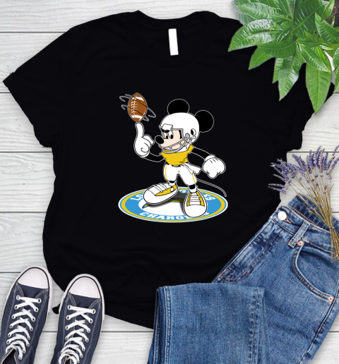 NFL Football Los Angeles Chargers Cheerful Mickey Disney Shirt Women's T-Shirt