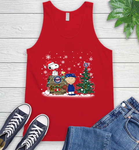 MLB Minnesota Twins Snoopy Charlie Brown Christmas Baseball Commissioner's Trophy Tank Top 5