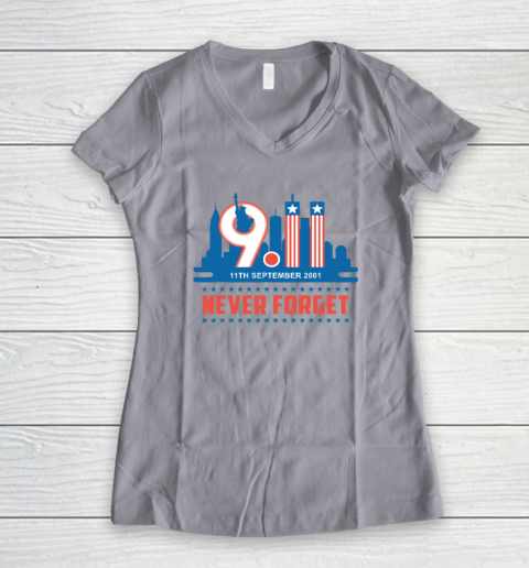 Never Forget September 11 2001 Memorial Day American Women's V-Neck T-Shirt 2